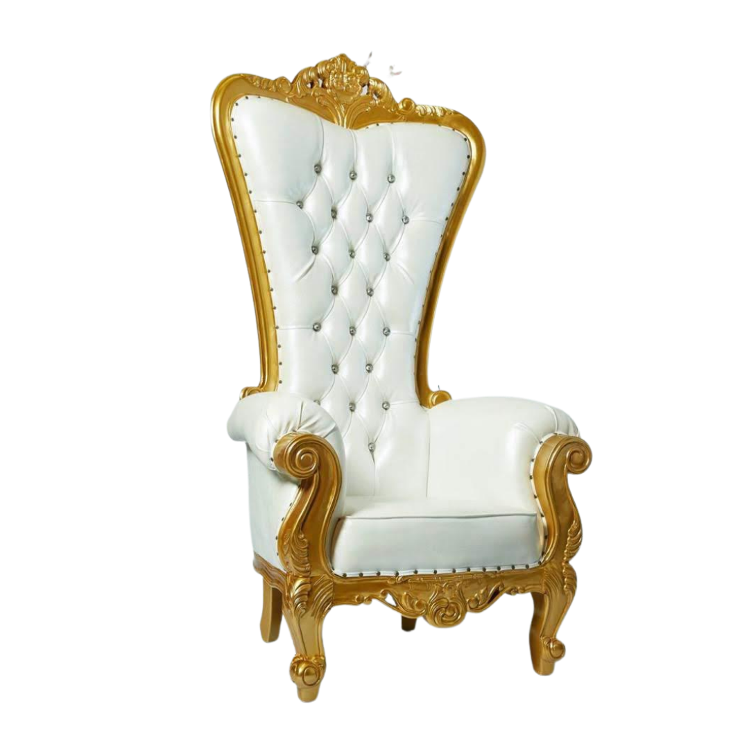 BeRoyal White with Gold Lining Chair