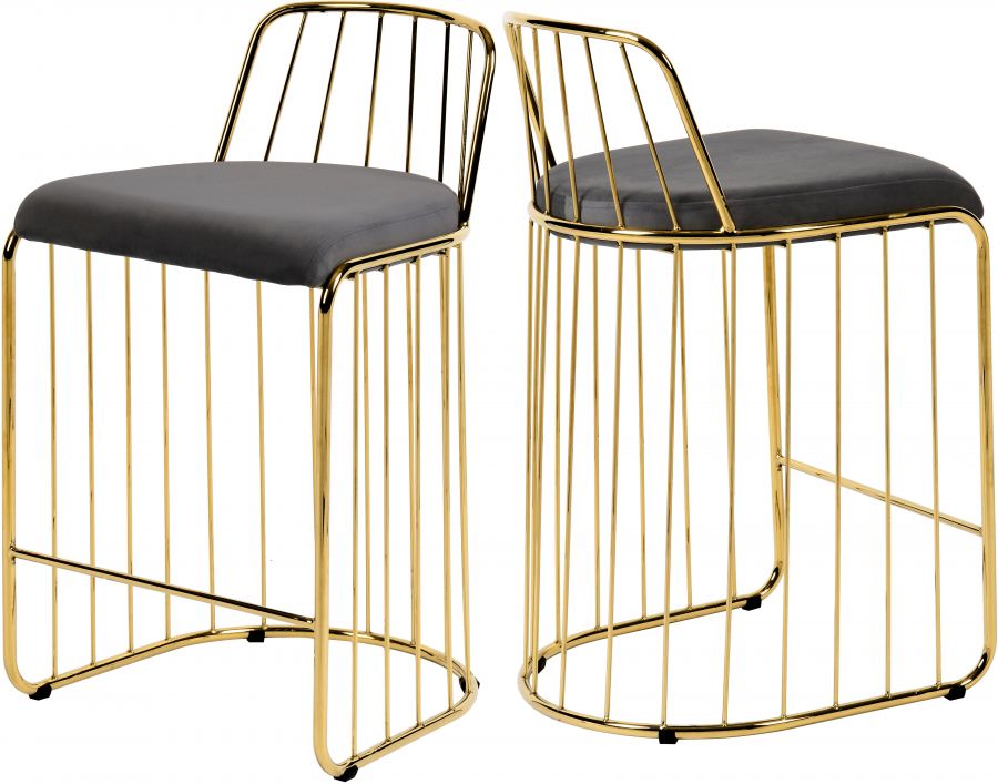 Grey & Gold Bar Stool